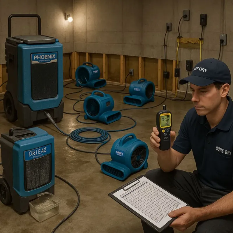 Structural Drying and Dehumidification process in Pinellas Park, FL